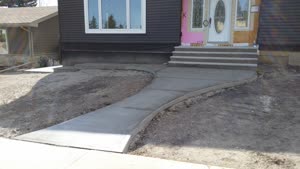 Broomed Concrete Walkway Calgary